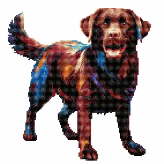 Chocolate Labrador Retriever Dog - Diamond Painting Kit